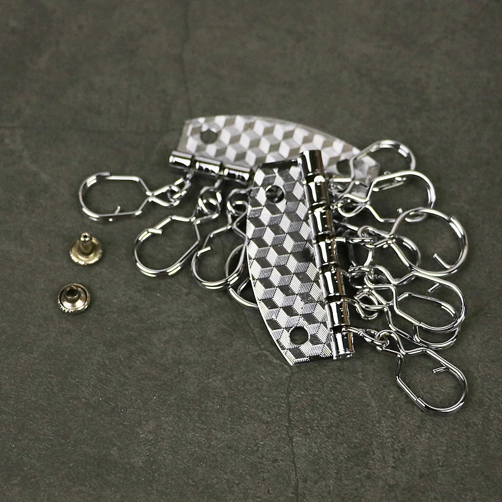 Leather craft DIY wallet key ring buckle 6 O-ring design plaid knurling design with rivet 5pcs/lot
Leather craft DIY wallet key ring buckle 6 O-ring design plaid knurling design with rivet 5pcs/lot
