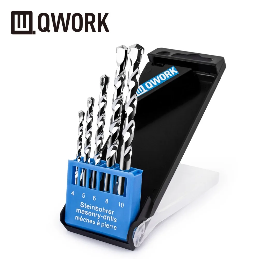 QWORK 5Pcs Masonry Drill Bit Set, Strengthened Carbide Tip, Chrome Plated For Concrete, Tile, Brick, Plastic & other masonry
QWORK 5Pcs Masonry Drill Bit Set, Strengthened Carbide Tip, Chrome Plated For Concrete, Tile, Brick, Plastic & other masonry