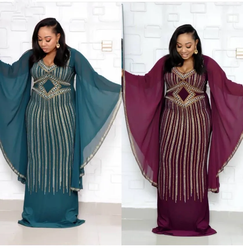 African Dresses for Women New Traditional Dashiki Print Beads Pearl Patterns Bazin Riche Slim Ruffle Sleeve Long Africa Dress
African Dresses for Women New Traditional Dashiki Print Beads Pearl Patterns Bazin Riche Slim Ruffle Sleeve Long Africa Dress