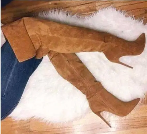 Fashion Newest Pointed Toe Thigh High Boots High Quality Brown Suede Over the Knee High Heel Boots Woman Winter Long Boots
Fashion Newest Pointed Toe Thigh High Boots High Quality Brown Suede Over the Knee High Heel Boots Woman Winter Long Boots