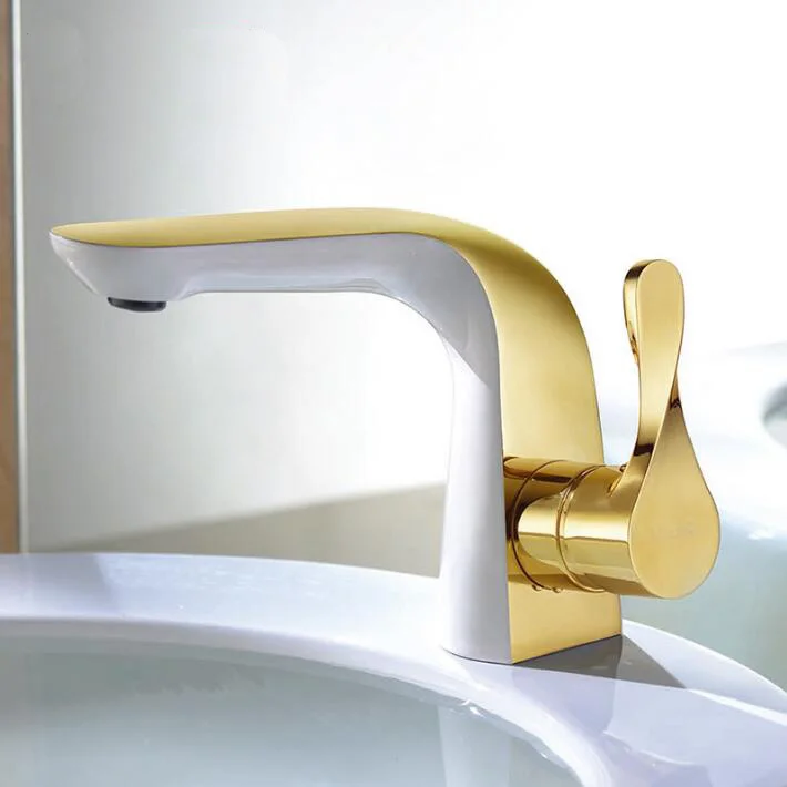 high quality Basin faucet brass unique design bathroom faucet luxury single lever gold and white sink faucet basin faucet
high quality Basin faucet brass unique design bathroom faucet luxury single lever gold and white sink faucet basin faucet