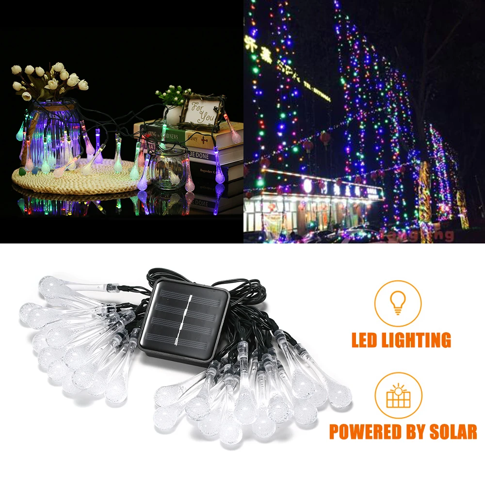 Свадебные украшения Открытый Солнечный струнный светильник s 50 LED Капля воды