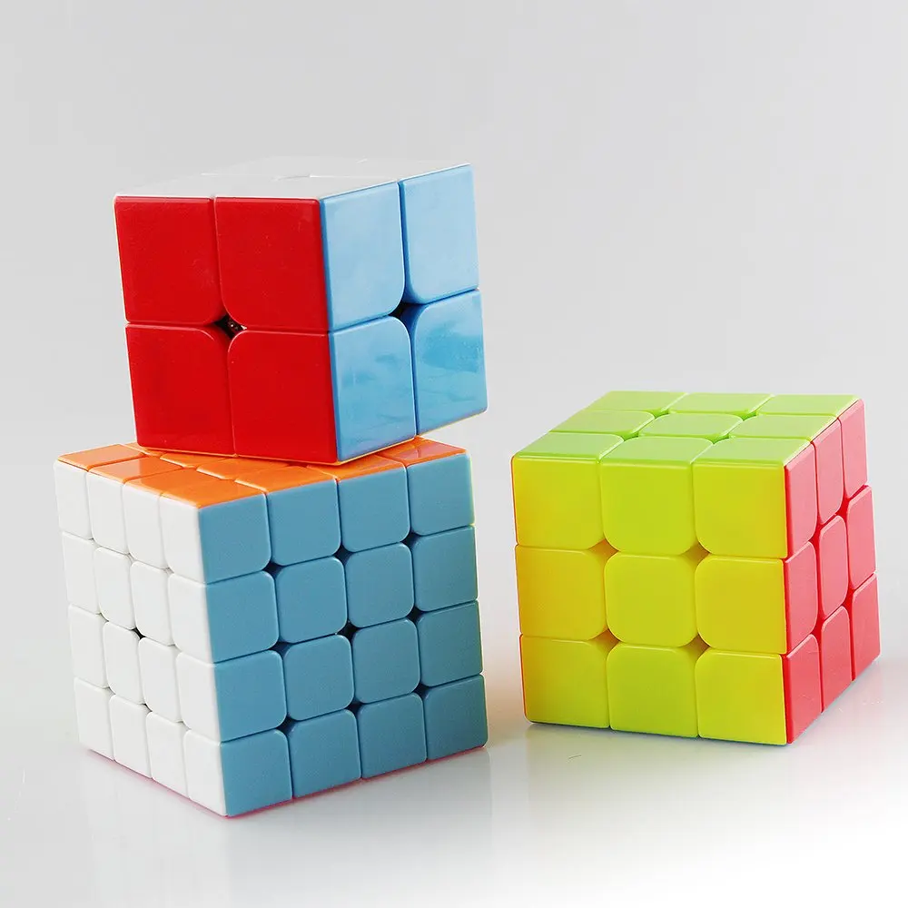 Cube набор из 4 головоломка на скорость 2x2/oneplus 3/OnePlus x 3 4x4 магический куб без наклеек