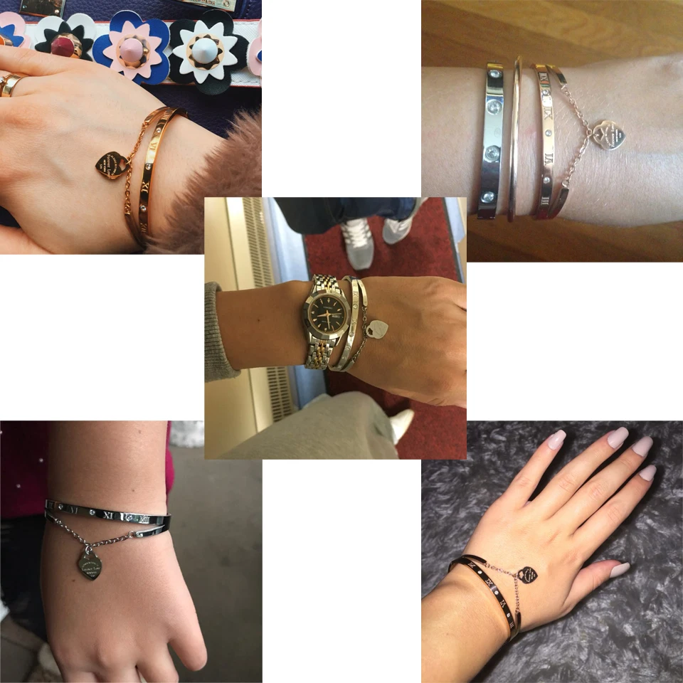 Luxury Famous Brand Forever Love Jewelry Pulseira Rose Gold Stainless Steel Bracelets & Bangles Female Heart Bracelet For Women
Luxury Famous Brand Forever Love Jewelry Pulseira Rose Gold Stainless Steel Bracelets & Bangles Female Heart Bracelet For Women