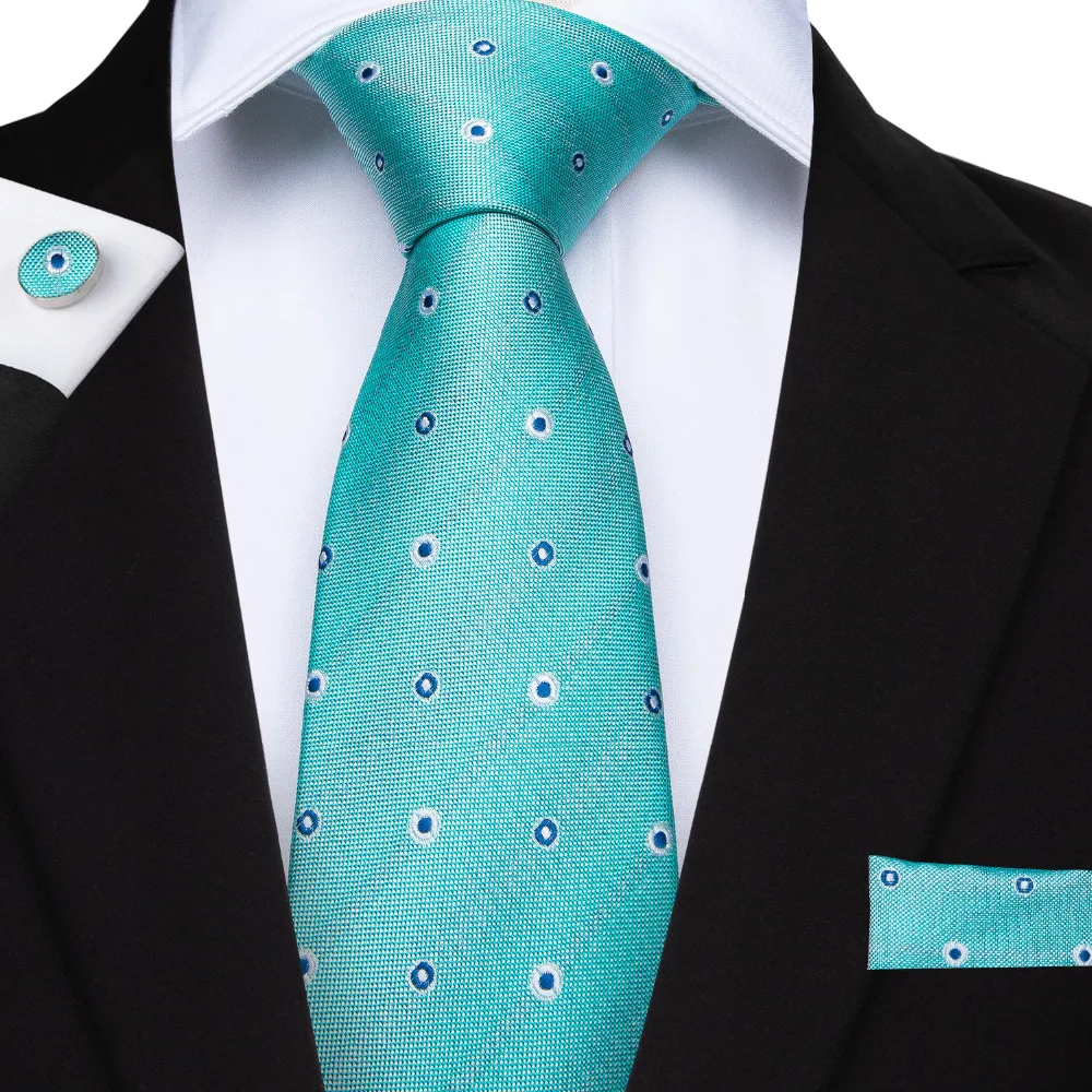 

DiBanGu Дизайнерский Модный мужской галстук в синий горошек Шелковый Свадебный галстук для мужчин Hanky запонки галстук набор для деловой вечери...