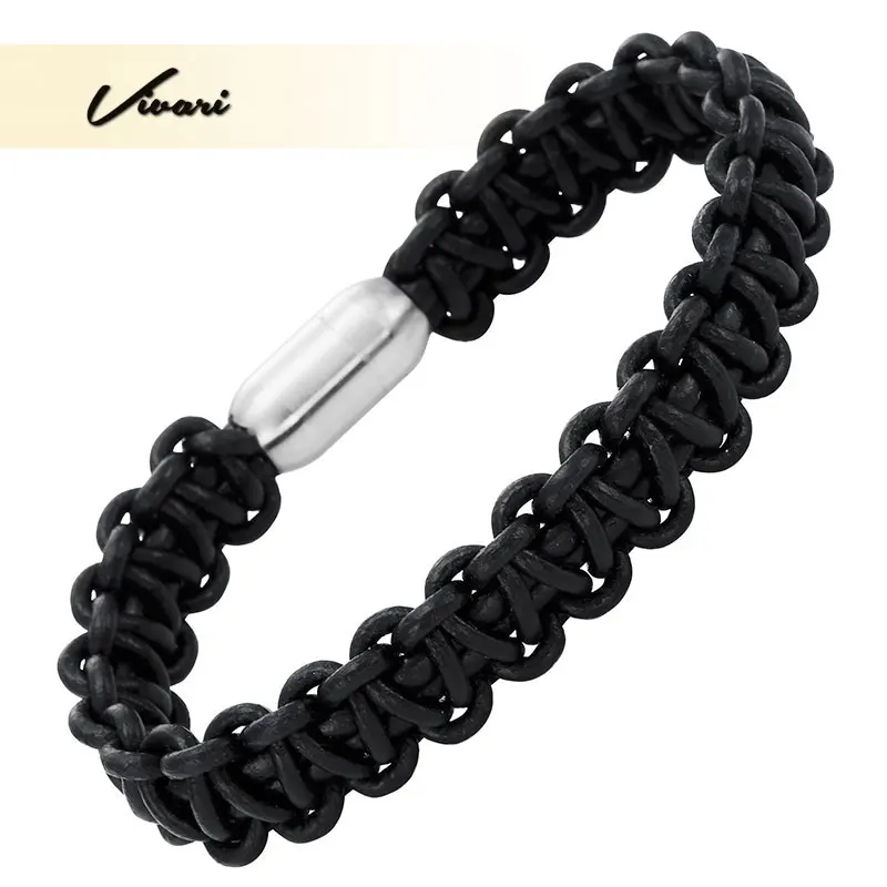 Vivari Classic Black Genuine Leather Braid Bracelet for Men Women Unisex Stainless Steel Brown Accessories NEW Fashion
Vivari Classic Black Genuine Leather Braid Bracelet for Men Women Unisex Stainless Steel Brown Accessories NEW Fashion
