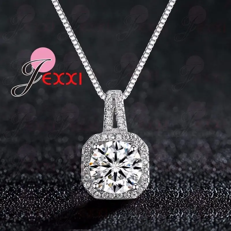 New Fashion 3 Colours Round Fine Crystal 925 Sterling Silver Geometric Necklace For Women Girls Party Engagement Jewelry
New Fashion 3 Colours Round Fine Crystal 925 Sterling Silver Geometric Necklace For Women Girls Party Engagement Jewelry