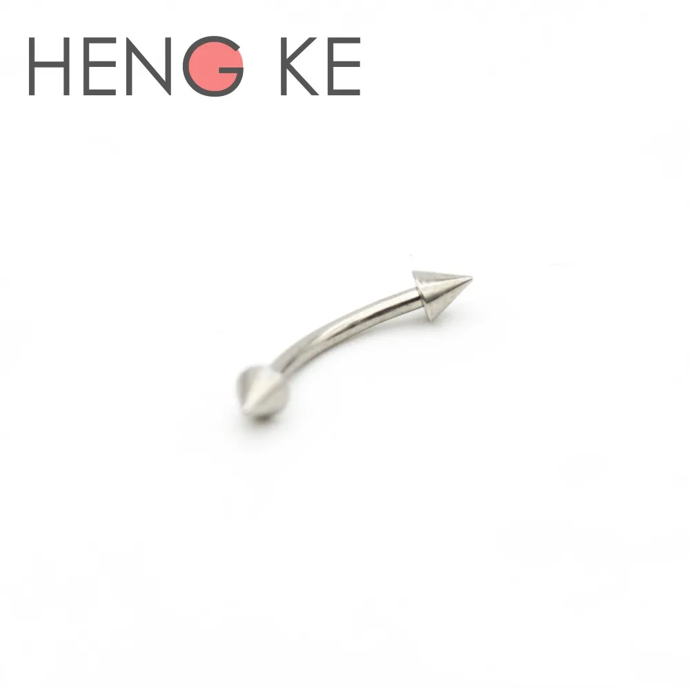 

Spike Eyebrow Ring 316L Surgical Steel Bars Curved 1.2mm Barbell Body Piercing Jewelry 16 Gauge Belly Bar