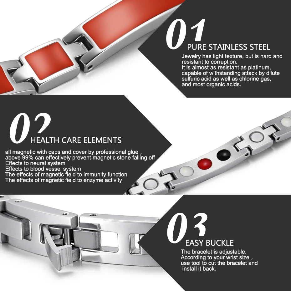 WelMag 2019 Charm Bracelet & Bangle with Red epoxy Magnetic Stainless Steel Thin Bracelets for Women 3 Clasps Dropship 2019
WelMag 2019 Charm Bracelet & Bangle with Red epoxy Magnetic Stainless Steel Thin Bracelets for Women 3 Clasps Dropship 2019