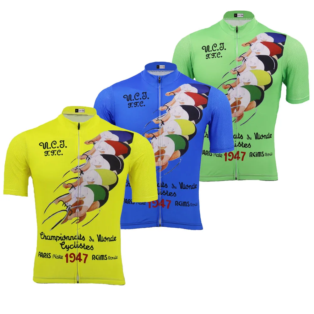 1947 classic cycling jersey men Short sleeve bike wear jersey ropa Ciclismo maillot outdoor blue yellow green cycling clothing
1947 classic cycling jersey men Short sleeve bike wear jersey ropa Ciclismo maillot outdoor blue yellow green cycling clothing