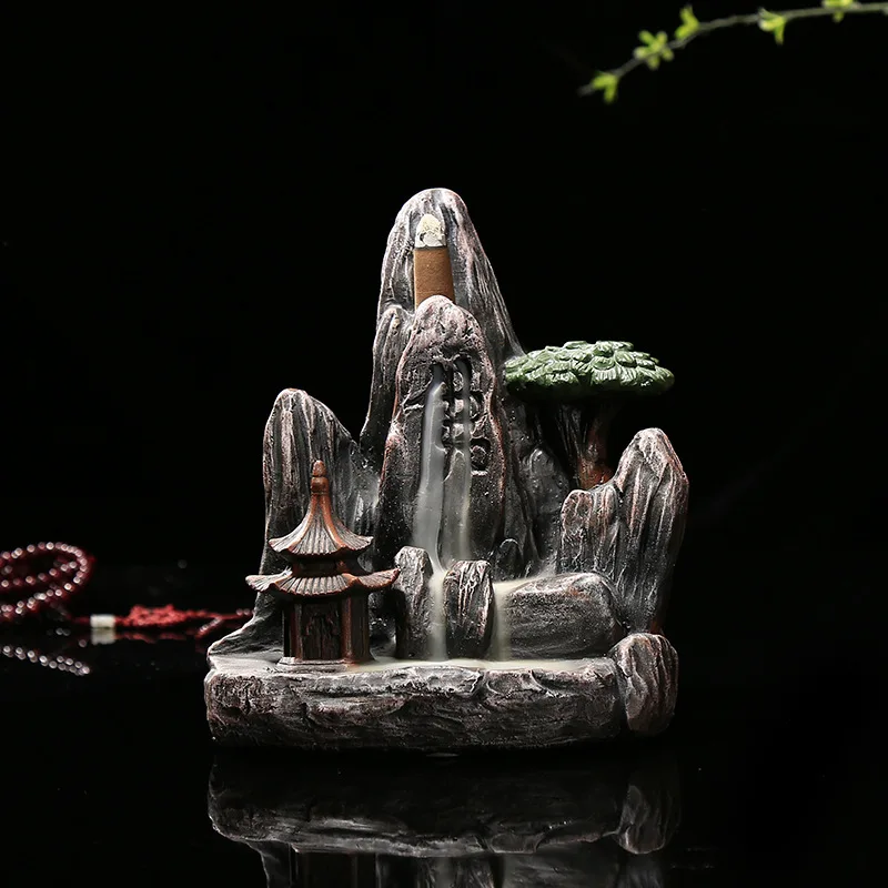 Creative Mountain stream Smoke Backflow Burner Ceramic Stone powder Tower Cone Incense Censer Home decor Aroma Incense Burner
Creative Mountain stream Smoke Backflow Burner Ceramic Stone powder Tower Cone Incense Censer Home decor Aroma Incense Burner