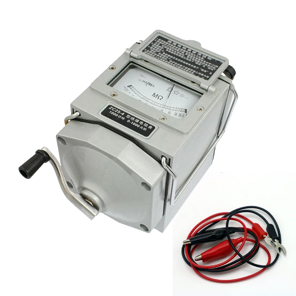 0-1000M ohm Insulation Megohm Tester Resistance Meter Megger Megohmmeter ZC25-4 1000V High quality
0-1000M ohm Insulation Megohm Tester Resistance Meter Megger Megohmmeter ZC25-4 1000V High quality