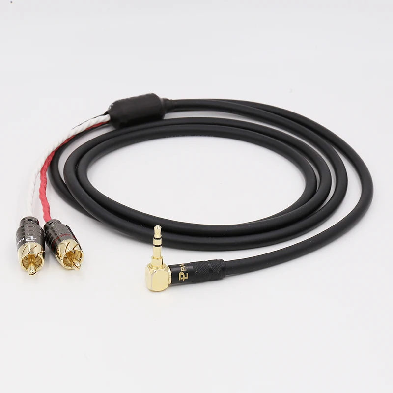hifi audio cable 2 rca to 3.5MM Right Angled Plug Connector hifi 1 to 2 audio video cable 
hifi audio cable 2 rca to 3.5MM Right Angled Plug Connector hifi 1 to 2 audio video cable