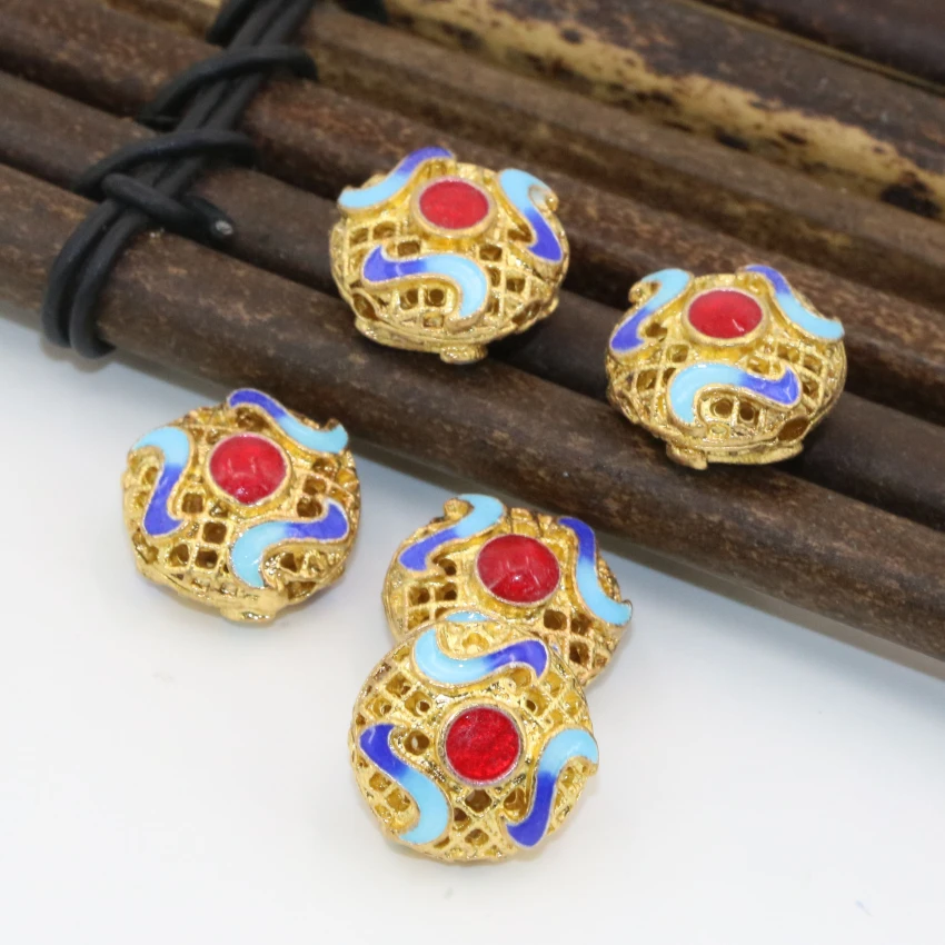 Wholesale price new fashion gold-color hollow round cloisonne enamel accessories 14mm spacers beads findings 5pcs B2510
Wholesale price new fashion gold-color hollow round cloisonne enamel accessories 14mm spacers beads findings 5pcs B2510