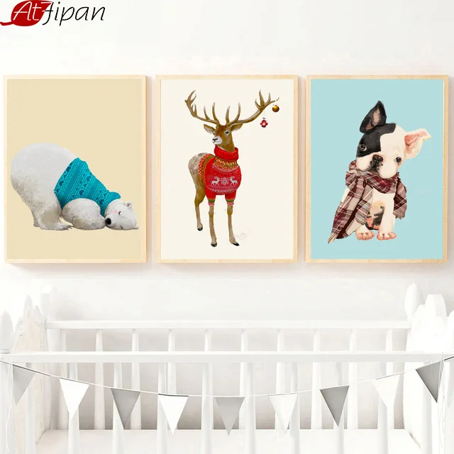 Atfipan Framed Deer Bear Dog Wall Art Canvas Painting Animal Posters And Prints Nordic Style Cartoon Picture For Kids Room Decor
Atfipan Framed Deer Bear Dog Wall Art Canvas Painting Animal Posters And Prints Nordic Style Cartoon Picture For Kids Room Decor