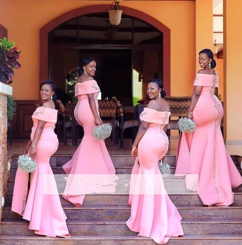 Pink Cheap Bridesmaid Dresses Under 50 Mermaid Off The Shoulder Satin Long Wedding Party Dresses For Women
Pink Cheap Bridesmaid Dresses Under 50 Mermaid Off The Shoulder Satin Long Wedding Party Dresses For Women