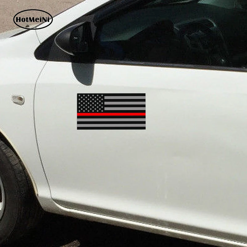 HotMeiNi пожарный красная линия Флаг США наклейка автомобиль спасателей емт Fire 911