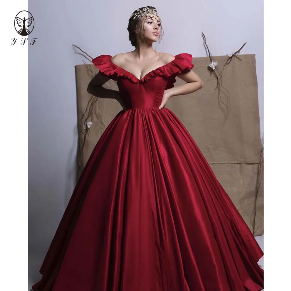 Simple Design V Neck Ruffled Strap Ball Gown Floor Length Puffy Prom Dresses YSF00427
Simple Design V Neck Ruffled Strap Ball Gown Floor Length Puffy Prom Dresses YSF00427