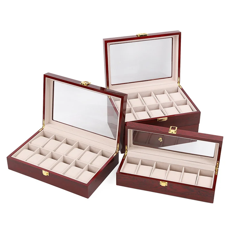 New Wood Watch Display Boxes Case Light Red Wooden Watches Organizer Holder With Window Storage Jewelry Gift Boxes
New Wood Watch Display Boxes Case Light Red Wooden Watches Organizer Holder With Window Storage Jewelry Gift Boxes