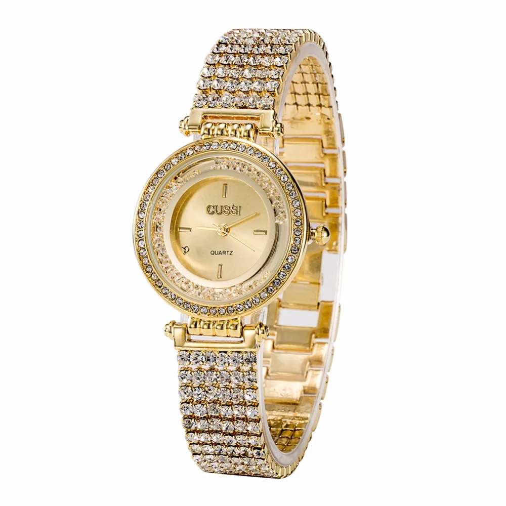 CUSSI 2018 Creative Womens Watches Gold Luxury Ladies Bracelet Watch Quartz Wristwatch Dress Shiny Rhinestone Strap reloj mujer
CUSSI 2018 Creative Womens Watches Gold Luxury Ladies Bracelet Watch Quartz Wristwatch Dress Shiny Rhinestone Strap reloj mujer
