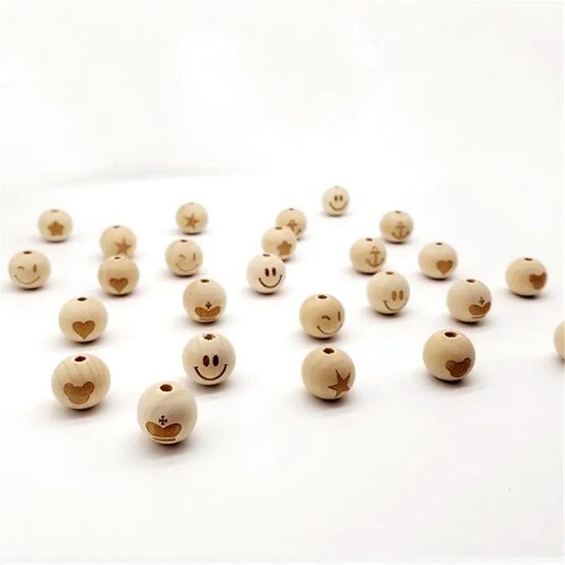 20mm Round Natural Wood Beads Smiling Face Heart Star Baby Teether Child Teething Big Size Wooden Beads for Jewelry Making
20mm Round Natural Wood Beads Smiling Face Heart Star Baby Teether Child Teething Big Size Wooden Beads for Jewelry Making