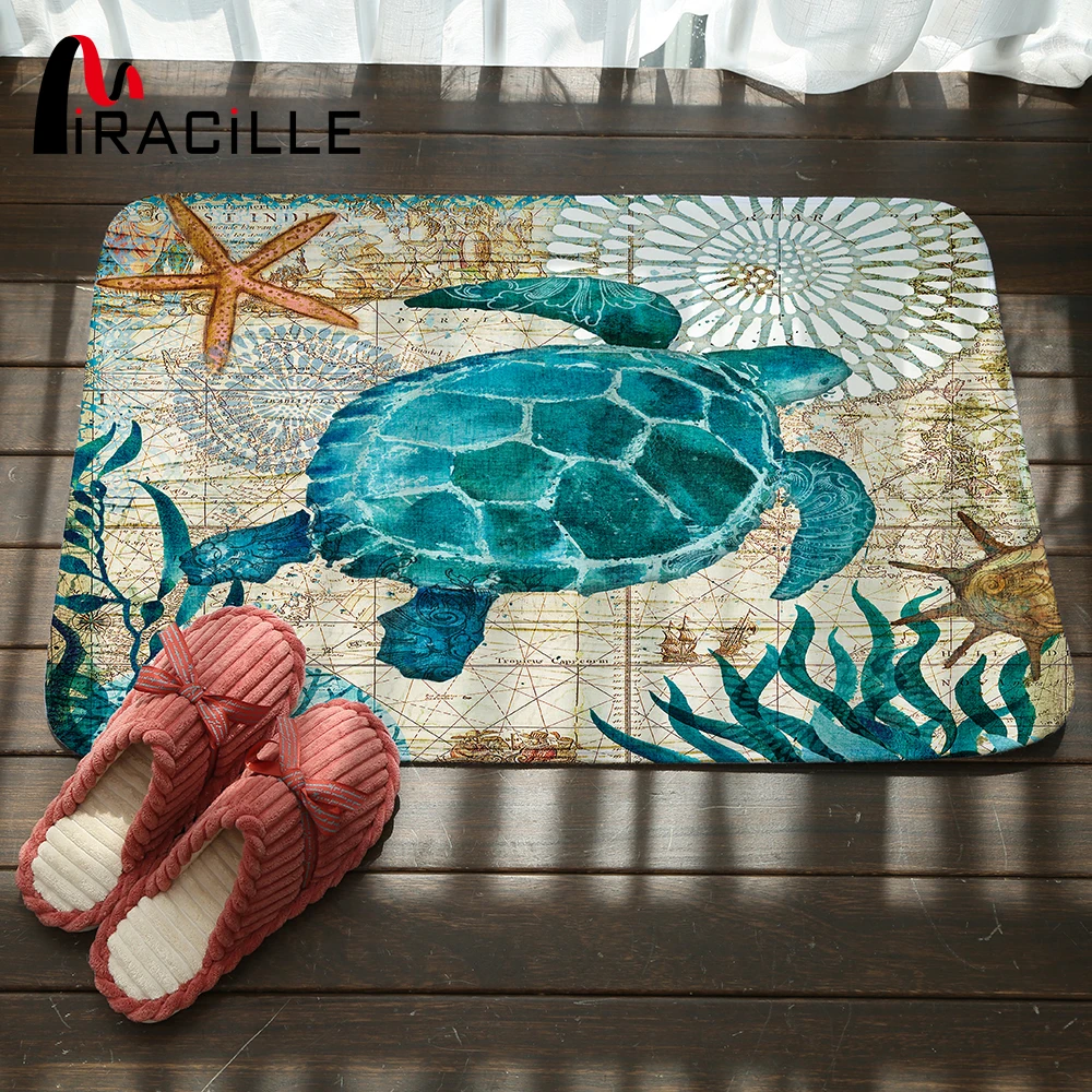 Miracille Marine Style Door Mat Floor Carpet for Living Room Sea Turtle Pattern Coral Fleece Rug Anti-Slip Doormat Home Decor
Miracille Marine Style Door Mat Floor Carpet for Living Room Sea Turtle Pattern Coral Fleece Rug Anti-Slip Doormat Home Decor