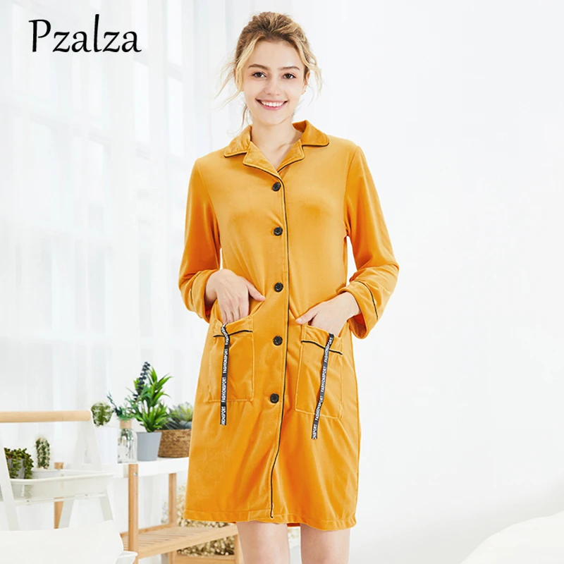 Yellow Long Seelve Button Autumn Nightshirts Home Clothes For Women Casual Pockets Letter Women Nightgowns Sleepwear Sleepshirts
Yellow Long Seelve Button Autumn Nightshirts Home Clothes For Women Casual Pockets Letter Women Nightgowns Sleepwear Sleepshirts