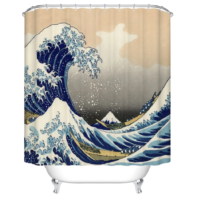 Shower Curtain Ukiyo-e Wave Printed Waterproof Polyester Bath Curtain Bathroom Accessories Curtains Home Decoration 180x180cm
Shower Curtain Ukiyo-e Wave Printed Waterproof Polyester Bath Curtain Bathroom Accessories Curtains Home Decoration 180x180cm