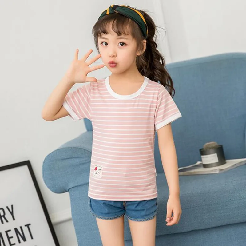Boys Girls Clothes Summer Children Striped T Shirt Boys Short Sleeve Soft Tops Kids Cotton Clothing Girls T-Shirts Tee for 2-11Y
Boys Girls Clothes Summer Children Striped T Shirt Boys Short Sleeve Soft Tops Kids Cotton Clothing Girls T-Shirts Tee for 2-11Y