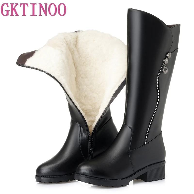 GKTINOO High Quality Knee High Boots Women Genuine Leather Winter Boots Comfortable Warm Wool Women's Long Boots Shoes
GKTINOO High Quality Knee High Boots Women Genuine Leather Winter Boots Comfortable Warm Wool Women's Long Boots Shoes