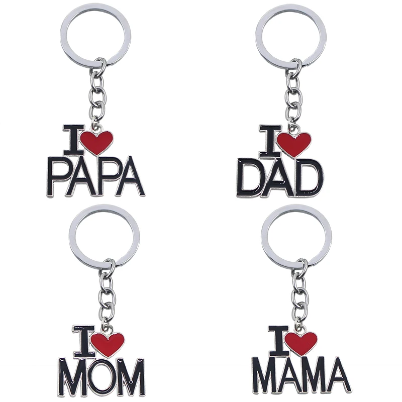 Creative I Love PAPA MAMA DAD MOM Keychain Enamel Red Heart Shape Key Chain RingFor Father Mother Family Christmas Gift llaveros
Creative I Love PAPA MAMA DAD MOM Keychain Enamel Red Heart Shape Key Chain RingFor Father Mother Family Christmas Gift llaveros