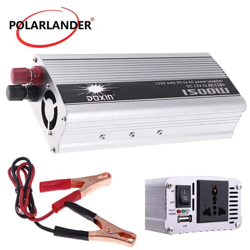 Portable Car Charger 1500W WATT DC 12V to AC 110V 50 Hz Car vehicle Voltage Power Inverter Converter Transformer Power Supply
Portable Car Charger 1500W WATT DC 12V to AC 110V 50 Hz Car vehicle Voltage Power Inverter Converter Transformer Power Supply