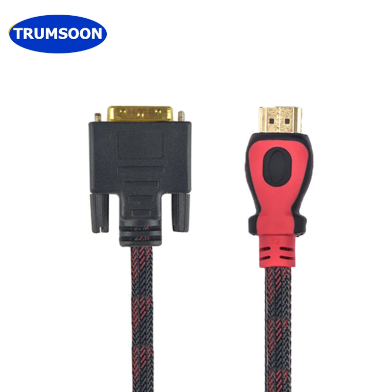 TRUMSOON HDMI to DVI 24+1 Adapter Male Woven Cable 1080P for HDTV PC XBOX Projector | Электроника