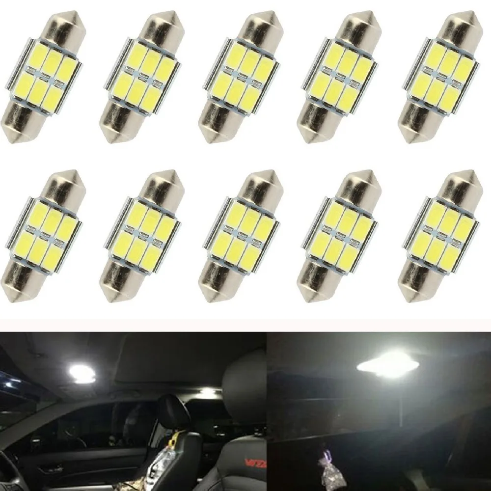 YSY 10pcs/lot Festoon CANBUS C5W ERROR FREE 5630 5730 6 LED Smd Interior White LED Dome Light Roof Bulbs Super Bright 31mm
YSY 10pcs/lot Festoon CANBUS C5W ERROR FREE 5630 5730 6 LED Smd Interior White LED Dome Light Roof Bulbs Super Bright 31mm