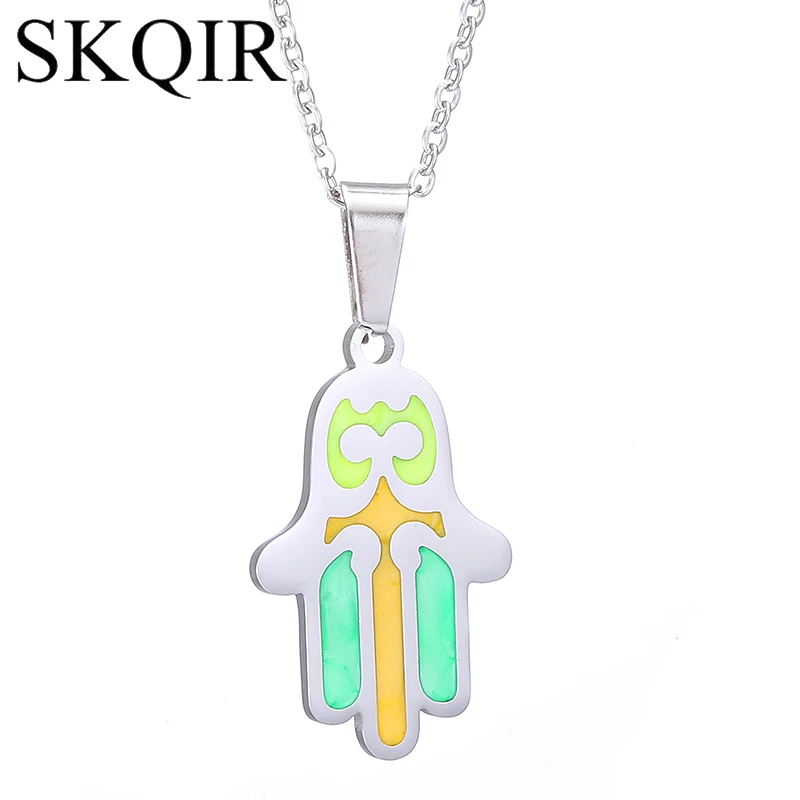 New Design Jewelry Hamsa Hand Pendant Necklace Palm Shaped Silver Color Chain Stainless Steel Necklaces For Women Christmas Gift
New Design Jewelry Hamsa Hand Pendant Necklace Palm Shaped Silver Color Chain Stainless Steel Necklaces For Women Christmas Gift