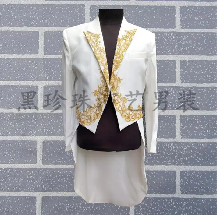 men embroidered tuxedo suits designs terno stage costumes for singers men sequin blazer dance clothes jacket style dress white
men embroidered tuxedo suits designs terno stage costumes for singers men sequin blazer dance clothes jacket style dress white