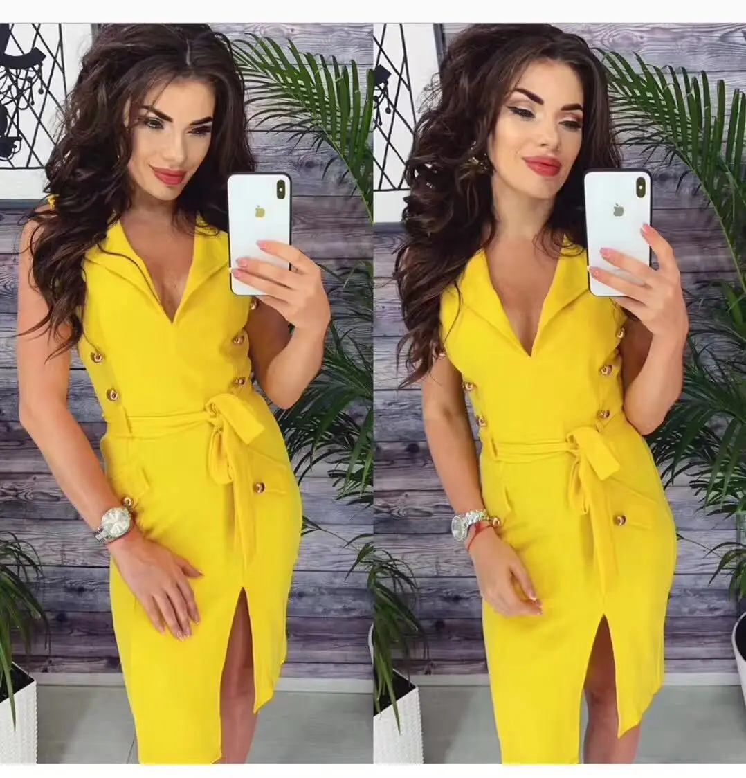 2019 Zanzea Ukraine Vestido De Festa Summer Dress Solid Color Suit V-neck Tight Sexy Long Section Slim Double-breasted Woman
2019 Zanzea Ukraine Vestido De Festa Summer Dress Solid Color Suit V-neck Tight Sexy Long Section Slim Double-breasted Woman
