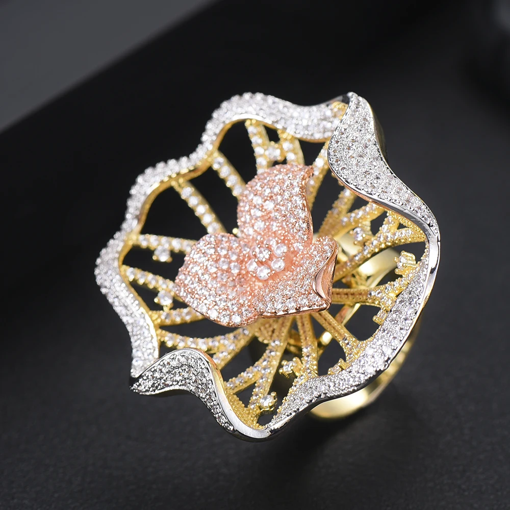 Luxury Brand Blooming Flower Cubic Zirconia Finger Rings for Indian African women Wedding Anniversary Party Ring anillos mujer
Luxury Brand Blooming Flower Cubic Zirconia Finger Rings for Indian African women Wedding Anniversary Party Ring anillos mujer