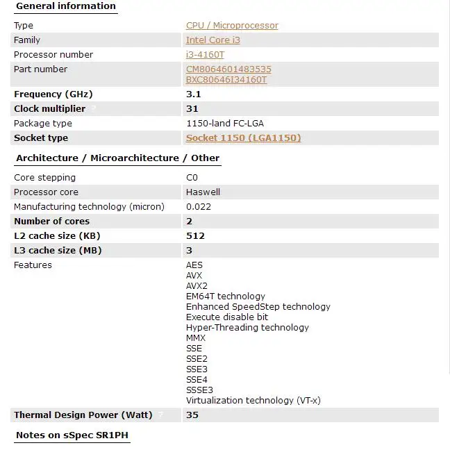 Процессор Intel Core I3 4160T процессор LGA1150 22 нанометра двухъядерный 100% рабочий для