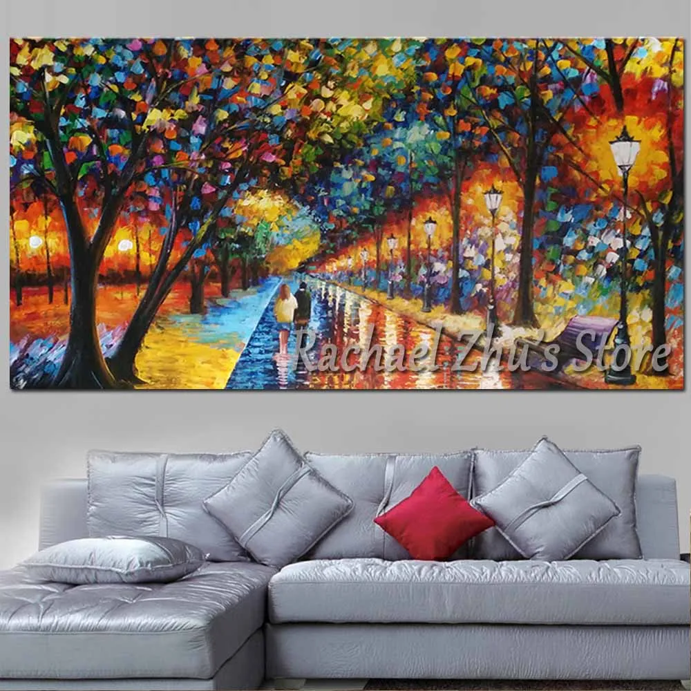 Hand Painted Abstract Palette Knife Rainy Park Lovers Landscape Oil Painting On Canvas Wall Art Living Room Home Wall Art Decor
Hand Painted Abstract Palette Knife Rainy Park Lovers Landscape Oil Painting On Canvas Wall Art Living Room Home Wall Art Decor