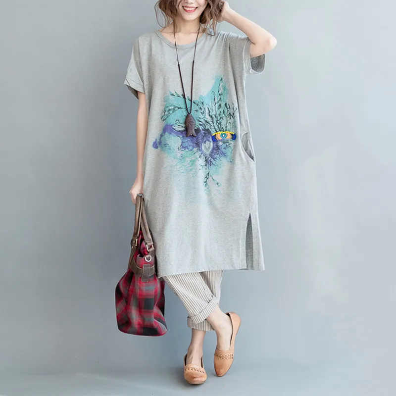 Johnature 2022 Summer Solid Color Casual Print Patchwork Beading Dresses New Loose O-Neck Short Sleeve Black Gray Women Dresses
Johnature 2022 Summer Solid Color Casual Print Patchwork Beading Dresses New Loose O-Neck Short Sleeve Black Gray Women Dresses