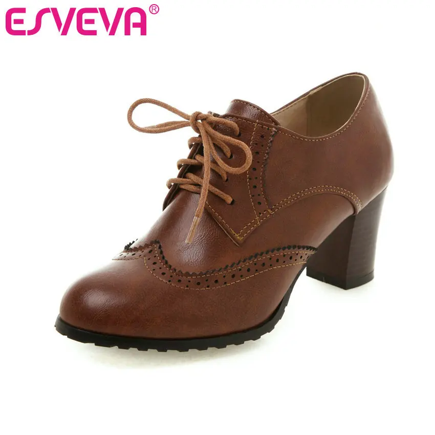 ESVEVA 2020 Square Heel Women Shoes Winter PU Leather Ankle Boots Lace Up Motorcycle Concise Pointed Toe Short Boots Size 34-43
ESVEVA 2020 Square Heel Women Shoes Winter PU Leather Ankle Boots Lace Up Motorcycle Concise Pointed Toe Short Boots Size 34-43