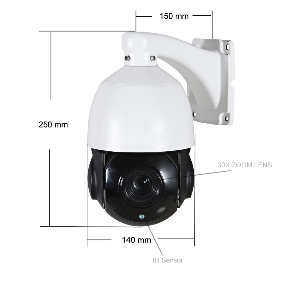 

New 5MP 30X MINI PTZ Dome Camera 1080P 30X Middel Speed PTZ AHD Camera 50M IR Outdoor CCTV Camera Support RS485 UTC function