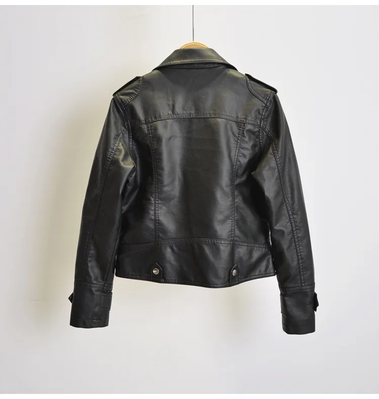 Female leather new high quality fashion brand design PU motorcycle zipper Slim lapel jacket Women | Женская одежда