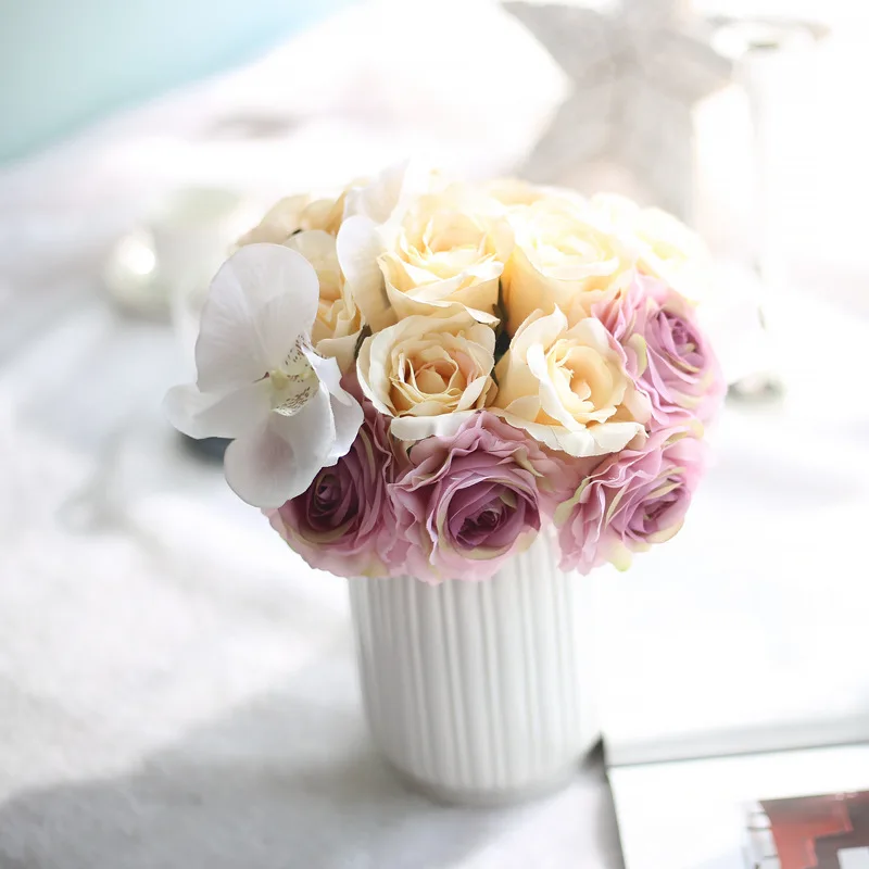 Artificial Silk Rose Bouquet Phalaenopsis Wedding Bride Holding Flowers Home Party Festival Garden Craft Decoration Fake Flower
Artificial Silk Rose Bouquet Phalaenopsis Wedding Bride Holding Flowers Home Party Festival Garden Craft Decoration Fake Flower