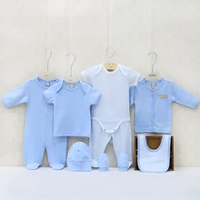 Newborn 100% Cotton Boys and Girls Clothing 8 Pcs/lot gifts Set Summer and Autumn 0-9 months Baby Clothes Sets