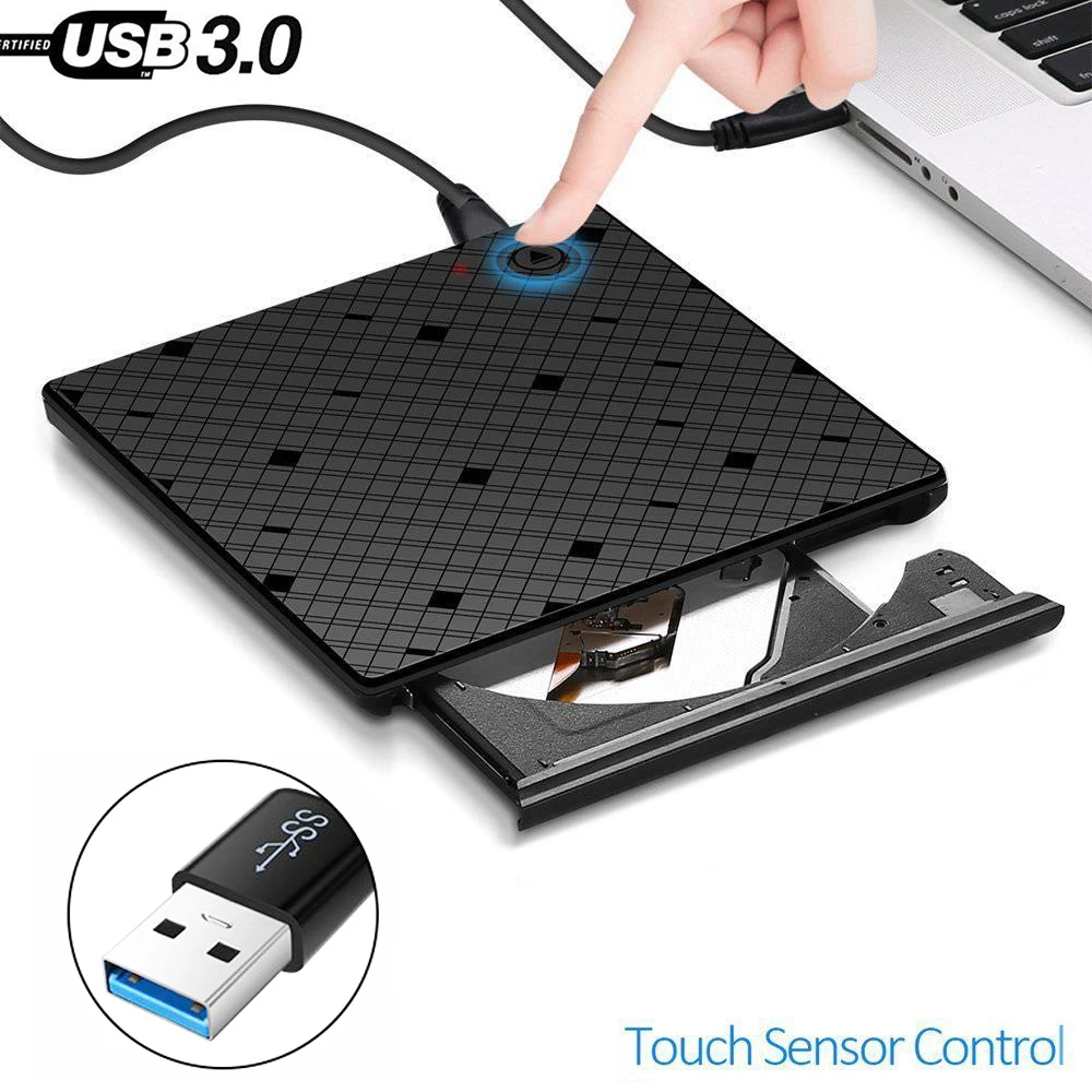USB 3 0 Сенсорный контроль DVD ультра тонкий внешний CD/DVD RW/CD ROM/DVD ROM