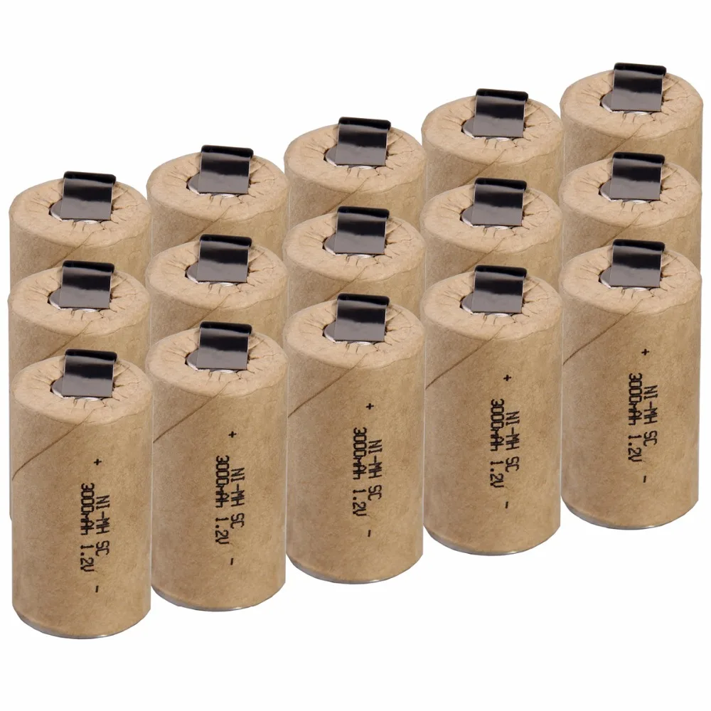 15 шт. SC 3000mah 1 2 v аккумулятор NIMH аккумуляторные батареи для аварийного светильник