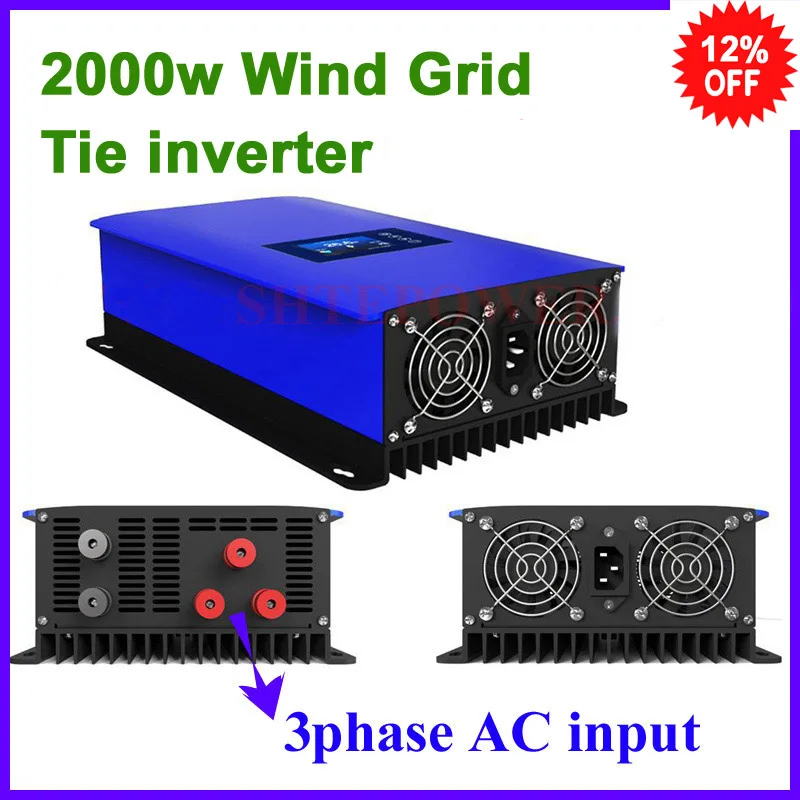 MPPT 2000W Wind Power Grid Tie Inverter with Dump Load Controller/Resistor for 3 Phase wind turbine/LCD display
MPPT 2000W Wind Power Grid Tie Inverter with Dump Load Controller/Resistor for 3 Phase wind turbine/LCD display