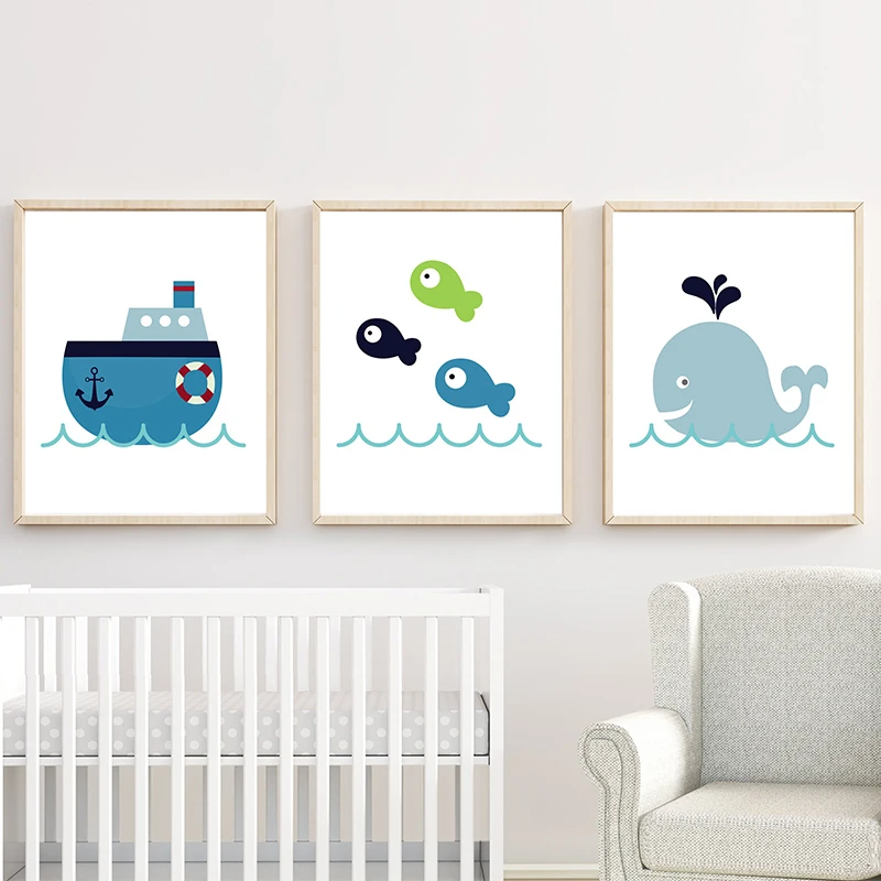 Baby Boy Poster Nursery Wall Art Modern Natical Canvas Painting Whale Boat Print Blue Whitney Pictures for Living Room Decor
Baby Boy Poster Nursery Wall Art Modern Natical Canvas Painting Whale Boat Print Blue Whitney Pictures for Living Room Decor